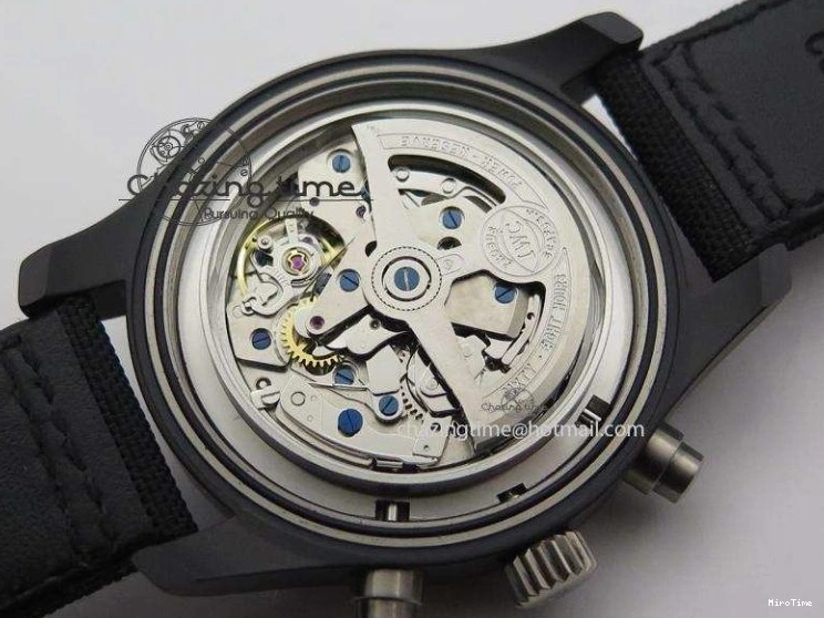 MIROTIME 0404 Comfortable Pilot Chrono IW388003 Real Ceramic ZF 1:1 Best Edition On Black Nylon Strap A 7322